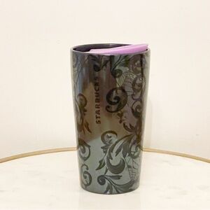 🖤RARE NEW 🖤Starbucks Spiderweb Metallic Gunmetal Black Ceramic Halloween 2021